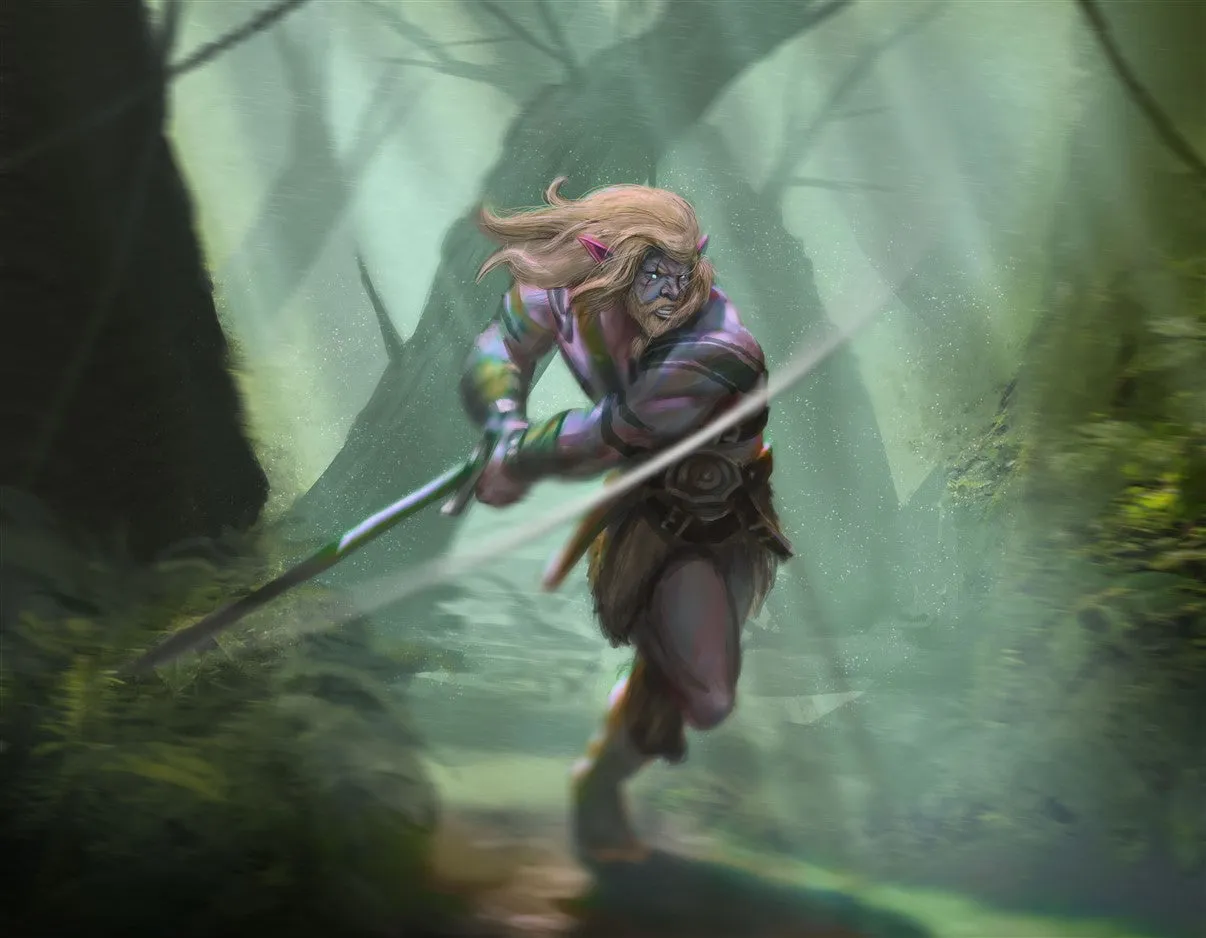 Fire Crest Elf Warrior Canvas Art