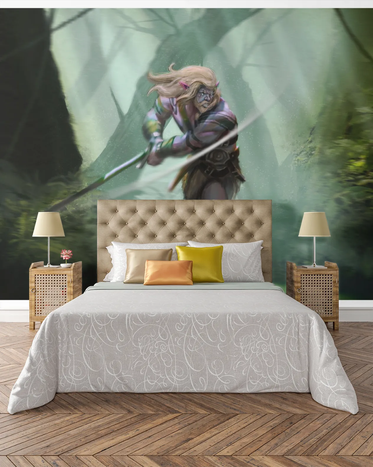 Fire Crest Elf Warrior Canvas Art