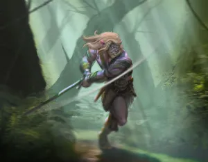 Fire Crest Elf Warrior Canvas Art