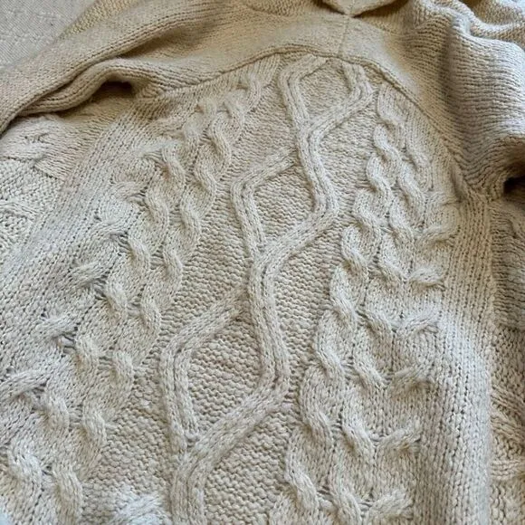 Free People Wool Blend Knit Warm Cream Cardigan Sweater Fall XS