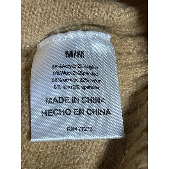 French Connection Essentials Sweater Womens Medium Fair Isle Camel