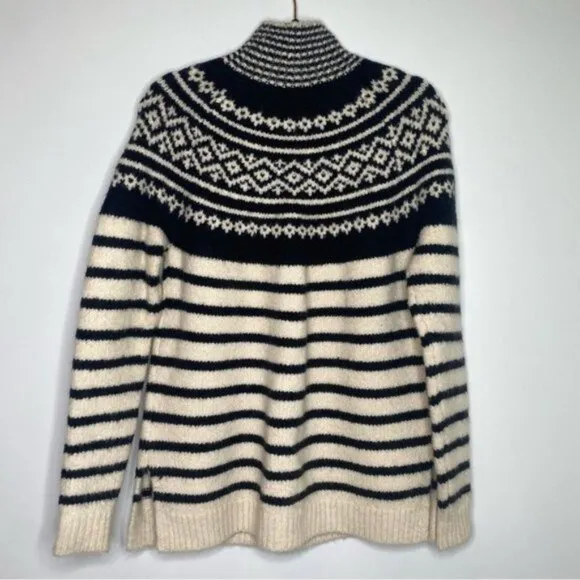 French Connection Norway High Neck Fair Isle Wool Sweater