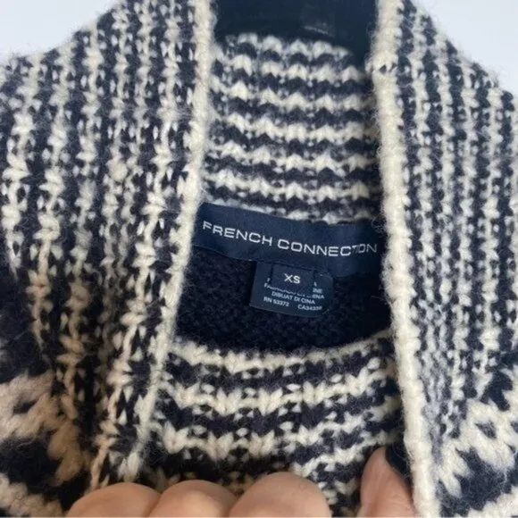 French Connection Norway High Neck Fair Isle Wool Sweater