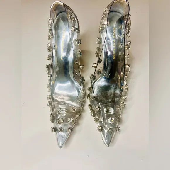 Good American Diamonds Forever Stiletto Heels Size 8