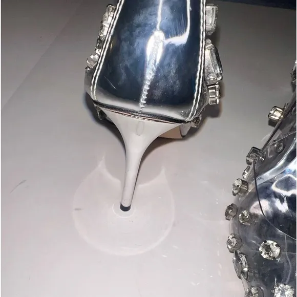 Good American Diamonds Forever Stiletto Heels Size 8