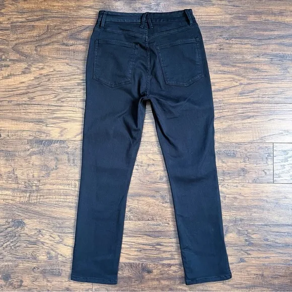 Good American • Good Waist Crop Side Slit Jeans Black skinny high rise ankle