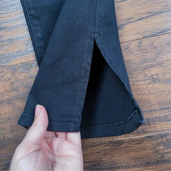 Good American • Good Waist Crop Side Slit Jeans Black skinny high rise ankle