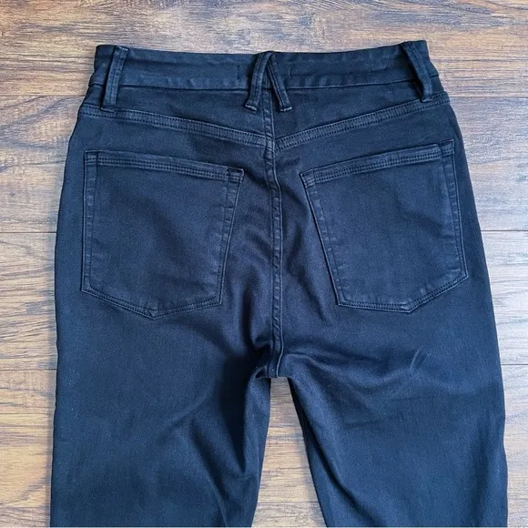 Good American • Good Waist Crop Side Slit Jeans Black skinny high rise ankle