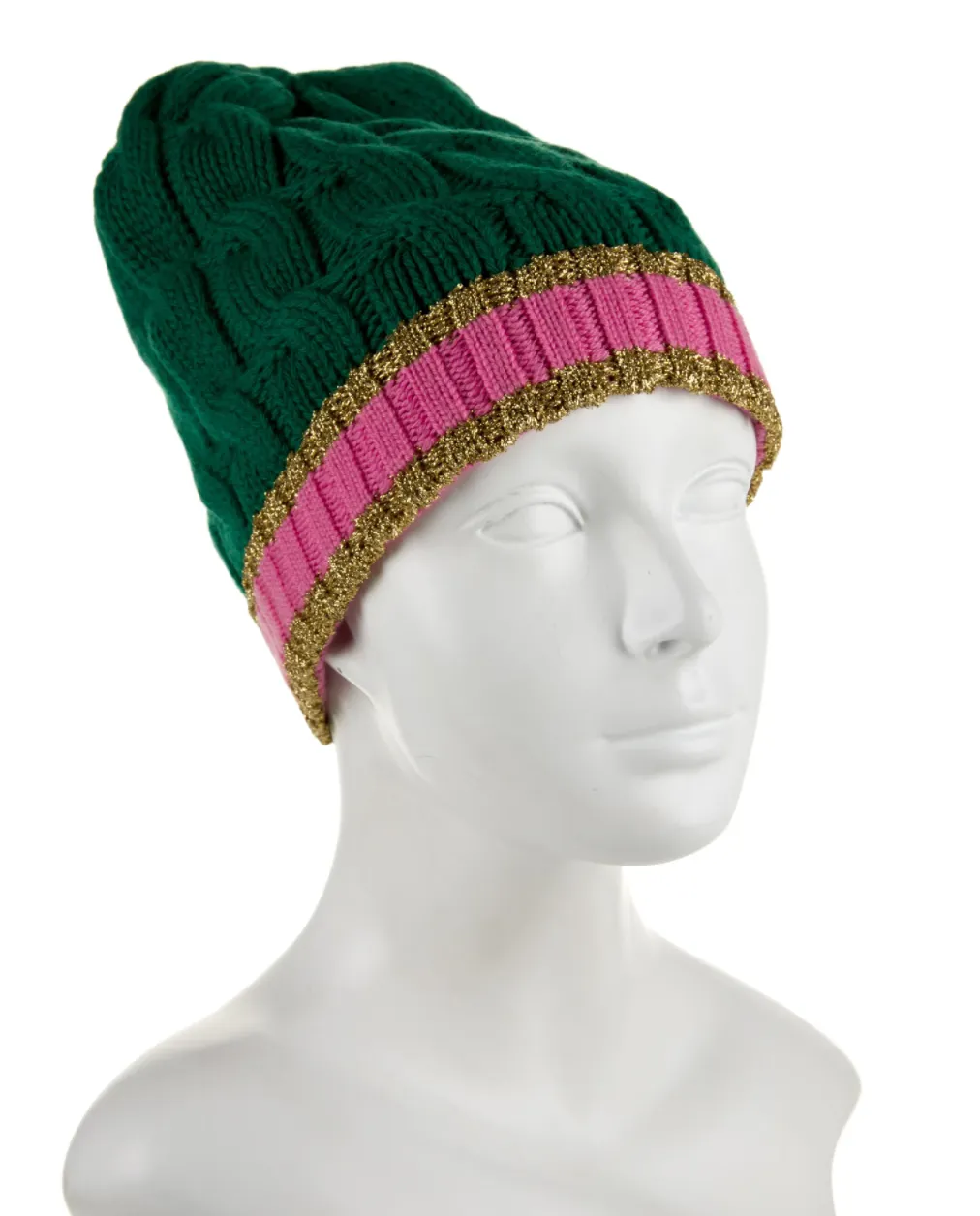 Gucci Cable Knit Beanie in Green