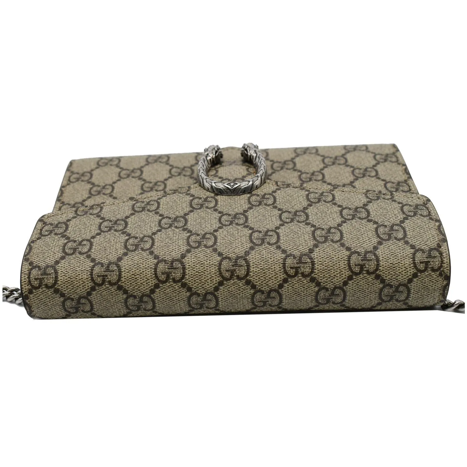 GUCCI Dionysus GG Supreme Crossbody Chain Wallet Beige 401231