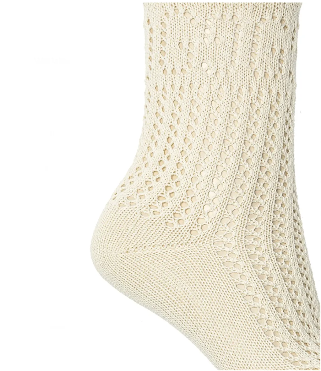 Gucci GG Logo Cuff Lit Lady Knit Socks in Ivory