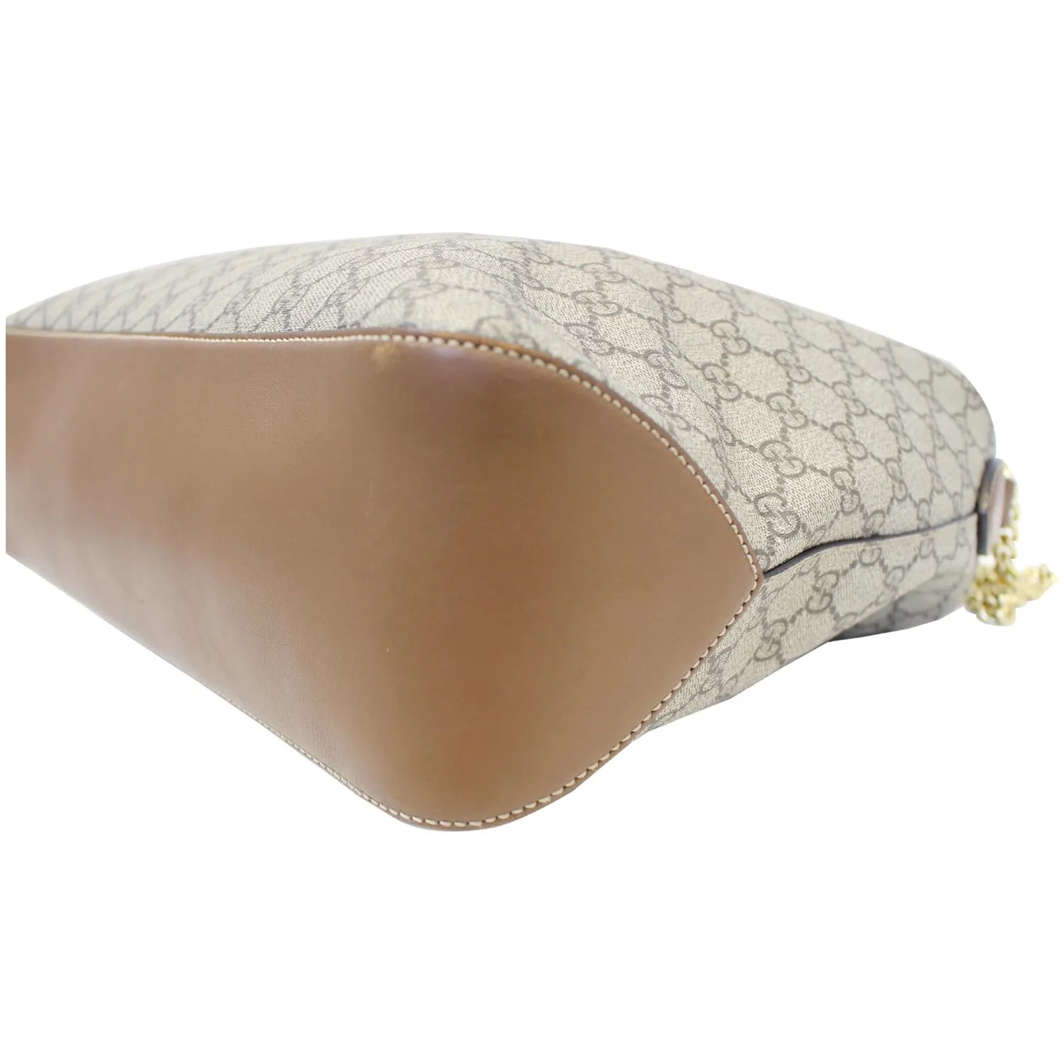 GUCCI GG Supreme Canvas Hobo Shoulder Bag Beige/Brown