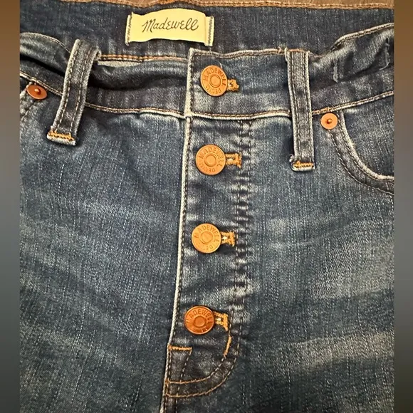 GUC.Short Madewell 10” High-Rise Skinny Jeans Button Fly - Size 32 / 25” inseam
