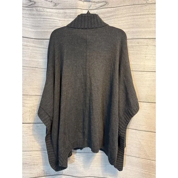 Halogen Wool Poncho Cape Sweater With Toggle Closure O/S