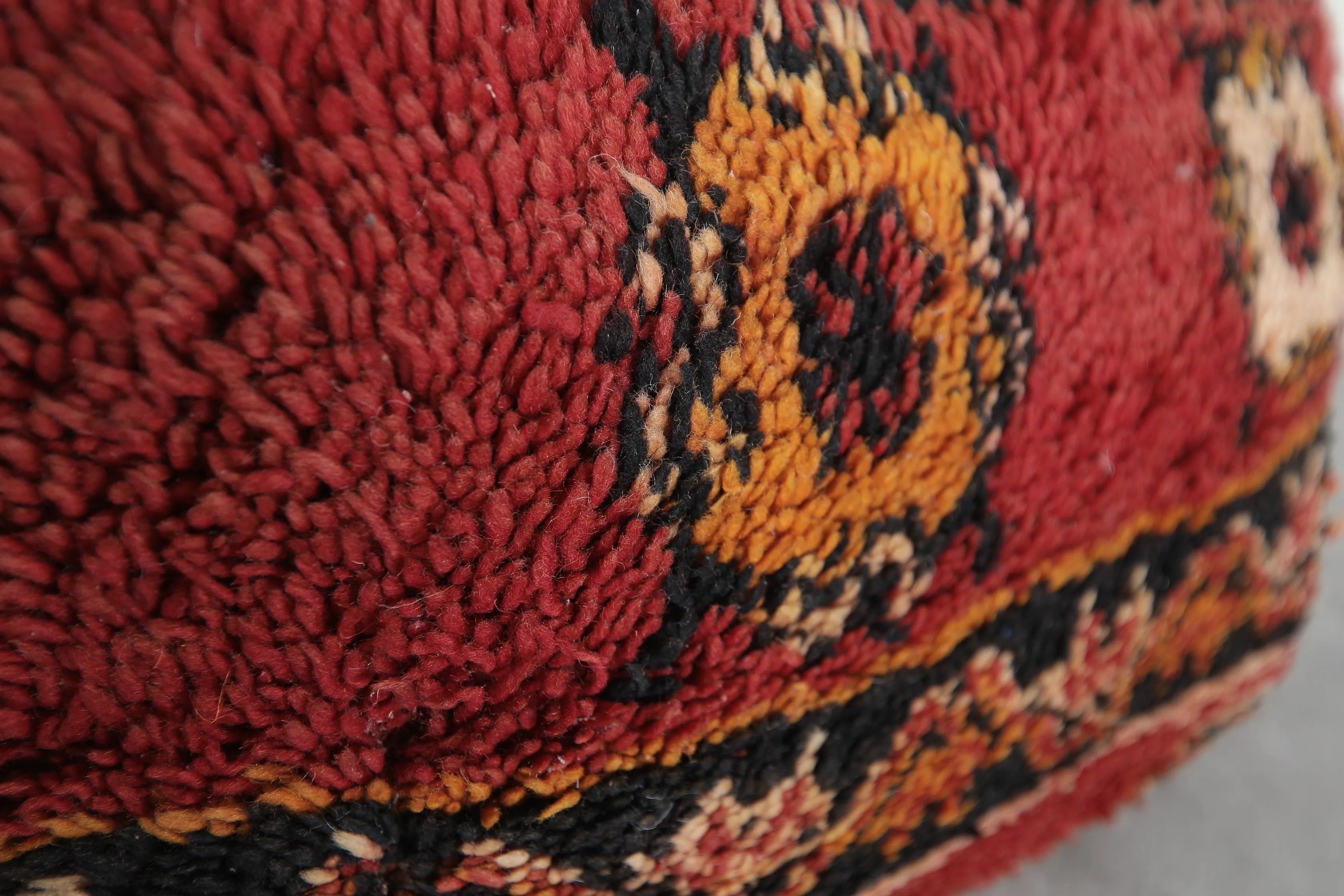 Handwoven Moroccan Wool Pillow with Bold Floral Patterns - 16.5 x 23.6 Inches