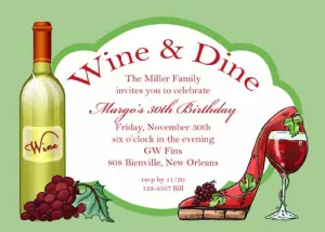 HEELS AND WINE CUSTOM INVITATION
