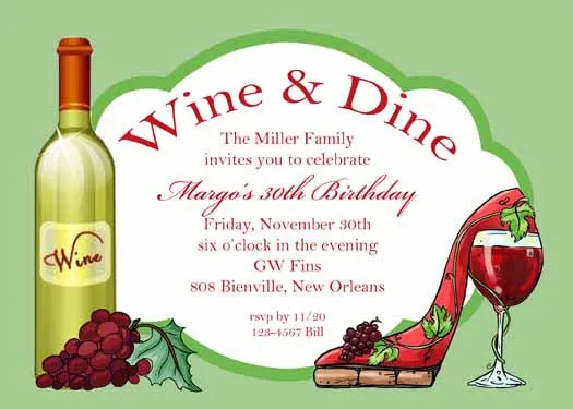HEELS AND WINE CUSTOM INVITATION