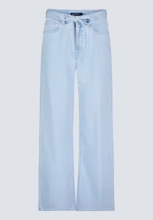 High Rise Wide Leg Alecia Women's Jeans, Light Vintage Blue - BL16011
