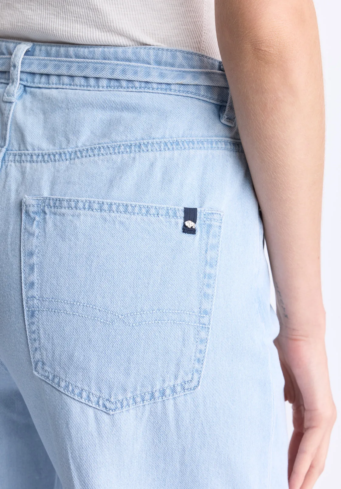High Rise Wide Leg Alecia Women's Jeans, Light Vintage Blue - BL16011