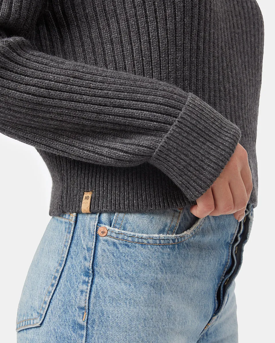 Highline Rib Cropped Mock Neck
