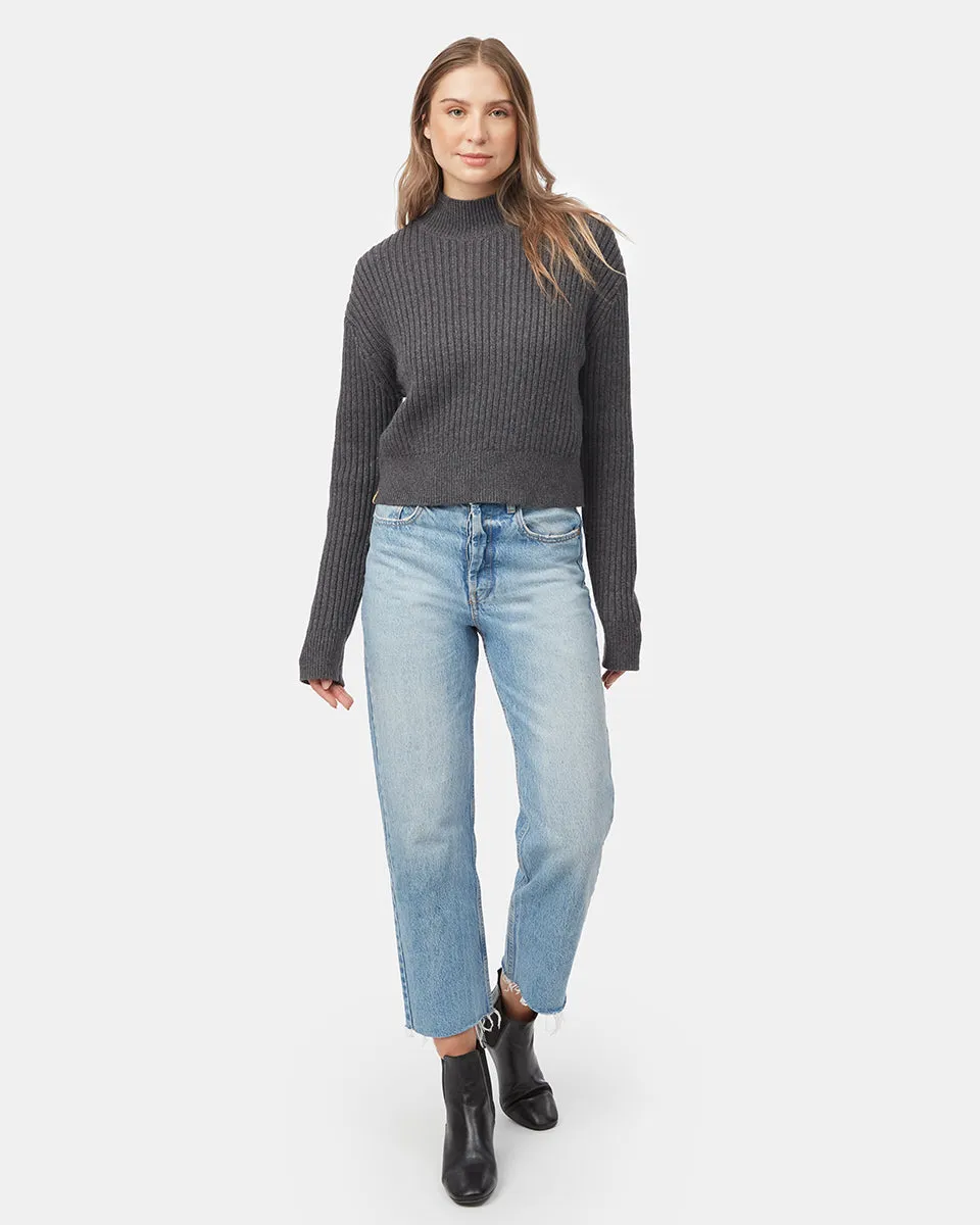 Highline Rib Cropped Mock Neck