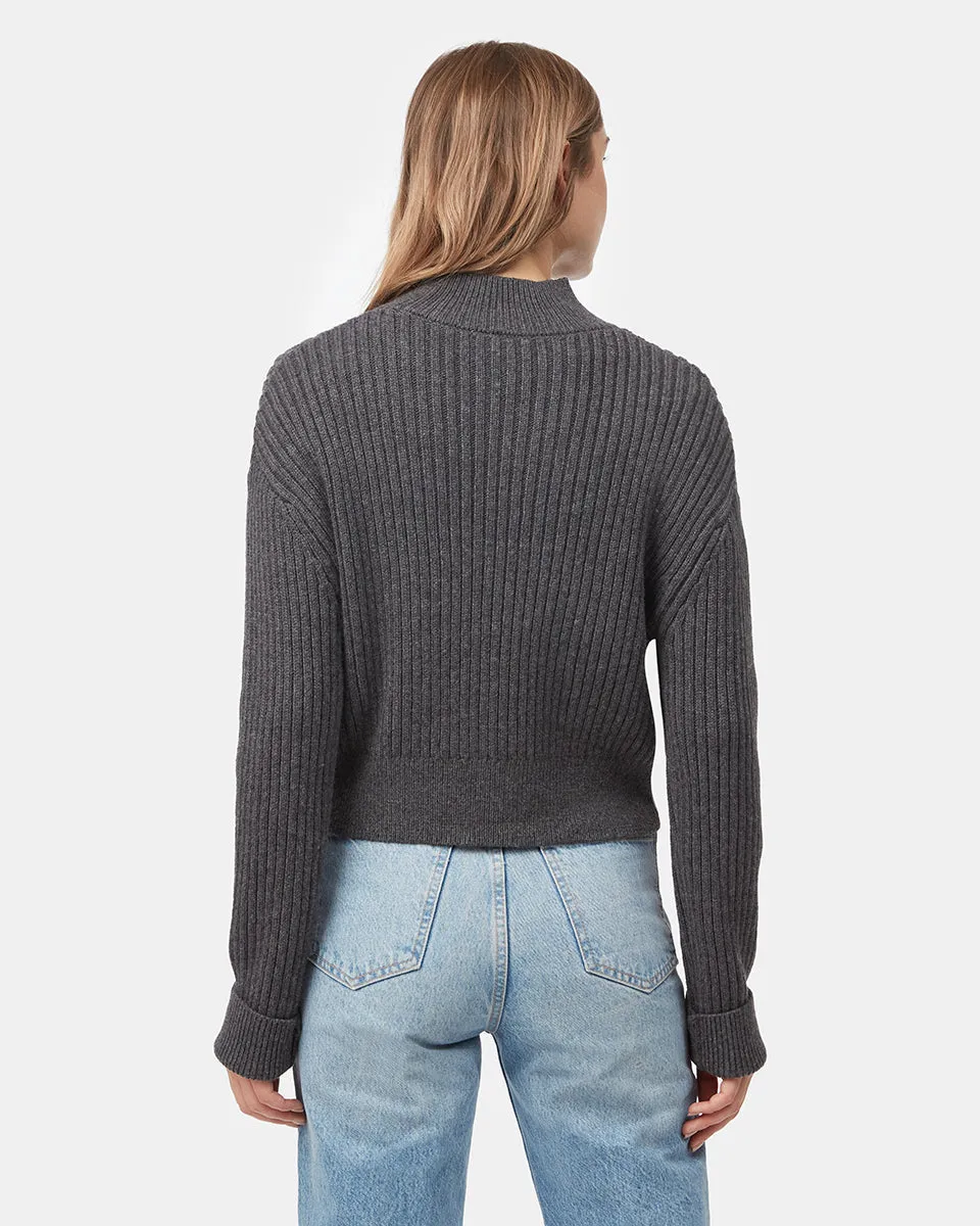 Highline Rib Cropped Mock Neck