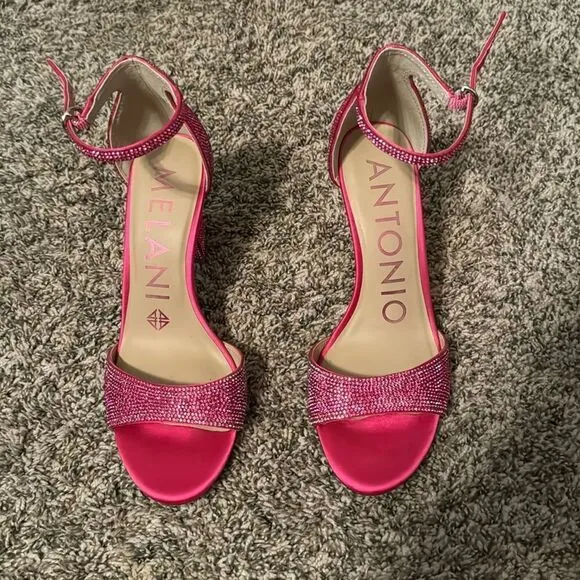 Hot pink jeweled heels Antonio Melani