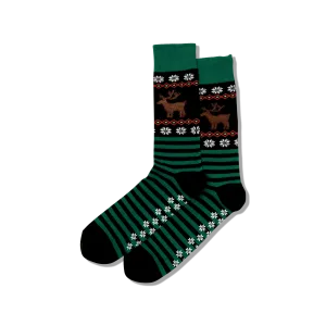 HOTSOX Men's Reindeer Non-Skid Crew Sock