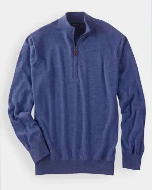 Italian Merino Quarter-Zip Sweater - Marine Heather