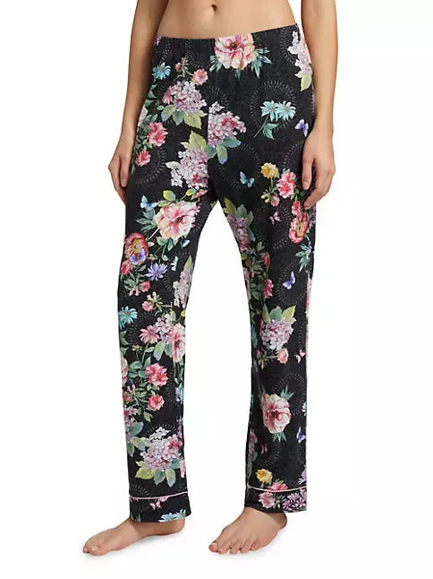 Johnny Was Carly Saint Ophelia PJ Set Floral Home Lounge Sleep Wear Black 2 pc NEW