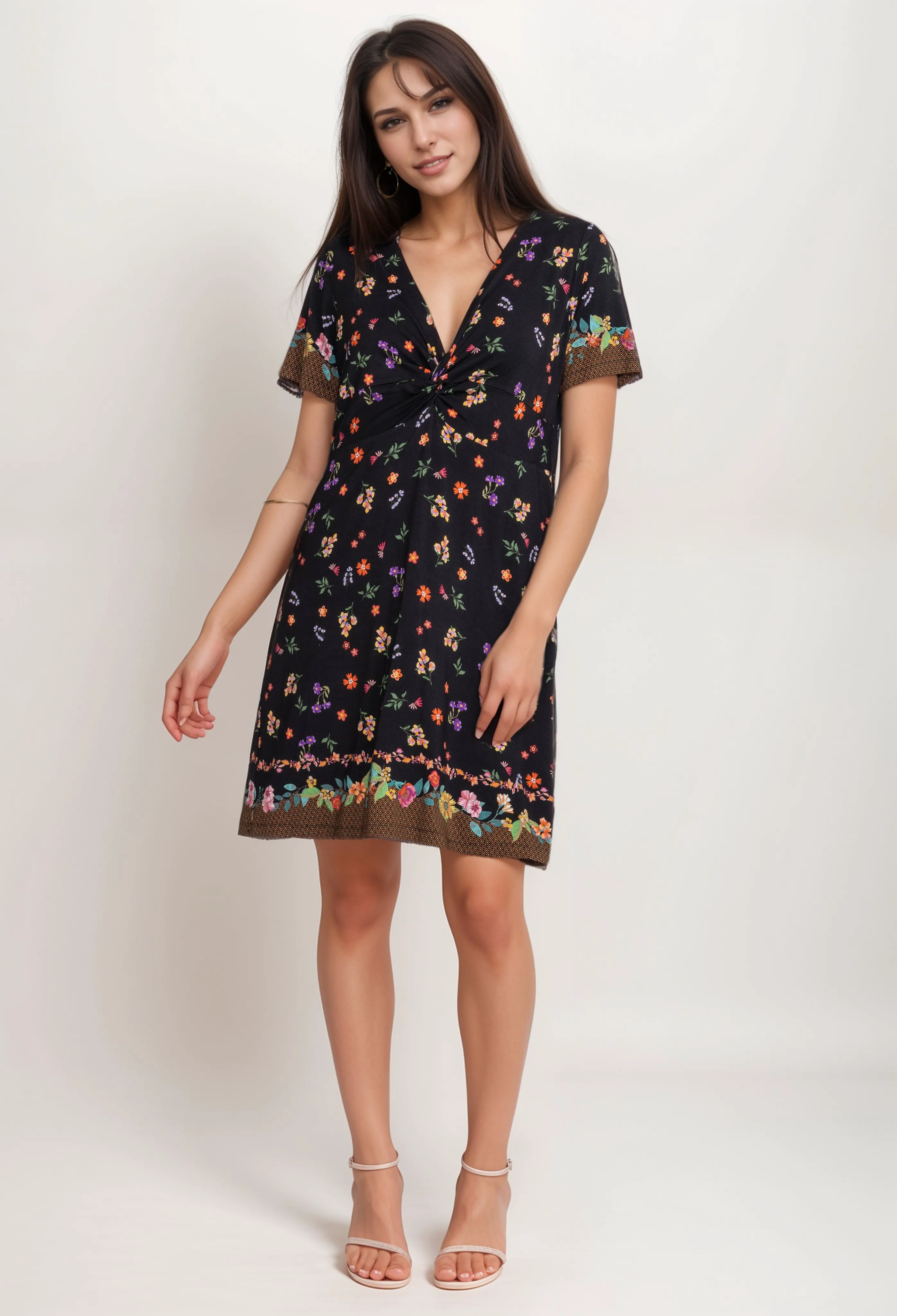 Johnny Was Nani Twist Front Swing Dress T33523 Boho Chic