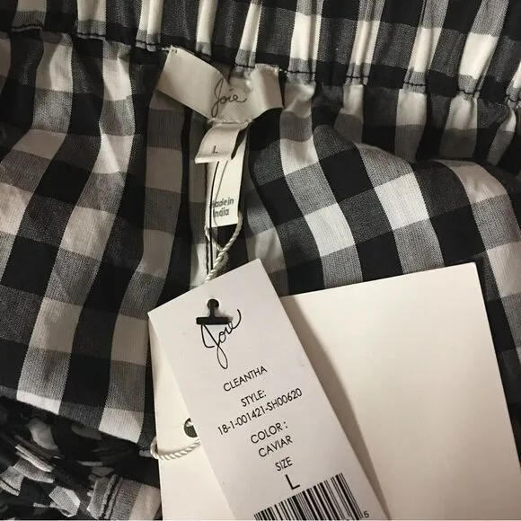 Joie Cleantha Black &amp; White Gingham High Waisted Shorts