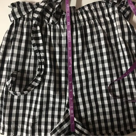 Joie Cleantha Black &amp; White Gingham High Waisted Shorts