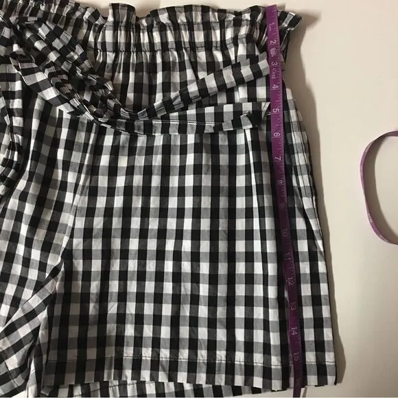 Joie Cleantha Black &amp; White Gingham High Waisted Shorts