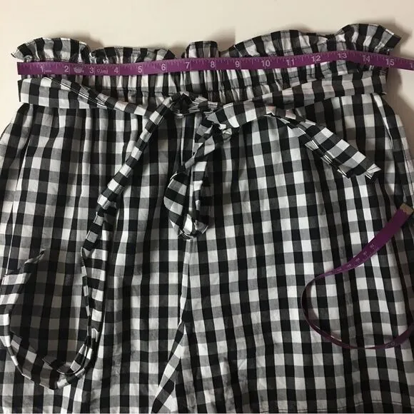 Joie Cleantha Black &amp; White Gingham High Waisted Shorts