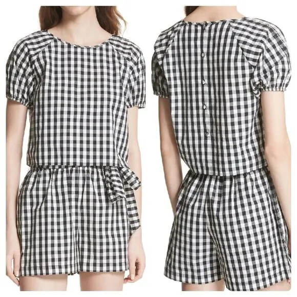 Joie Cleantha Black &amp; White Gingham High Waisted Shorts