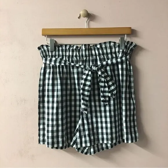 Joie Cleantha Black &amp; White Gingham High Waisted Shorts