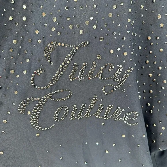 Juicy Couture Navy Logo Back Rhinestone Embellished Maxi Duster size XS/S