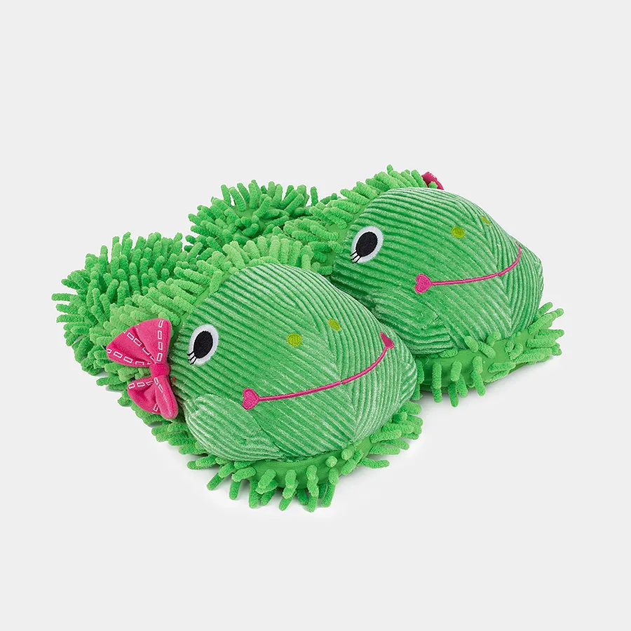 Just for Fun Plush Slippers - Frog