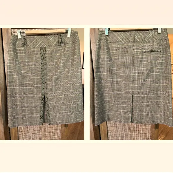 Karen Millen Houndstooth pencil skirt with bronze hardware