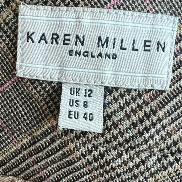 Karen Millen Houndstooth pencil skirt with bronze hardware