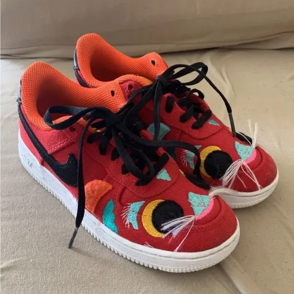 Kids NIKE Force One LV8 “Year of the Tiger” lucky carp fish athletic shoes 13