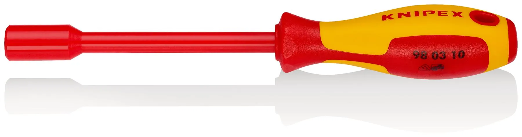 KNIPEX Nut Driver with Screwdriver Handle 10.0mm VDE Insulated Multi Component Grips 237mm 98 03 10
