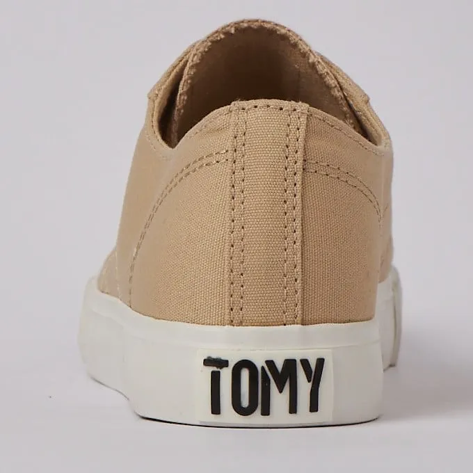 Ladies Elastic Casual Canvas Sneaker - Beige
