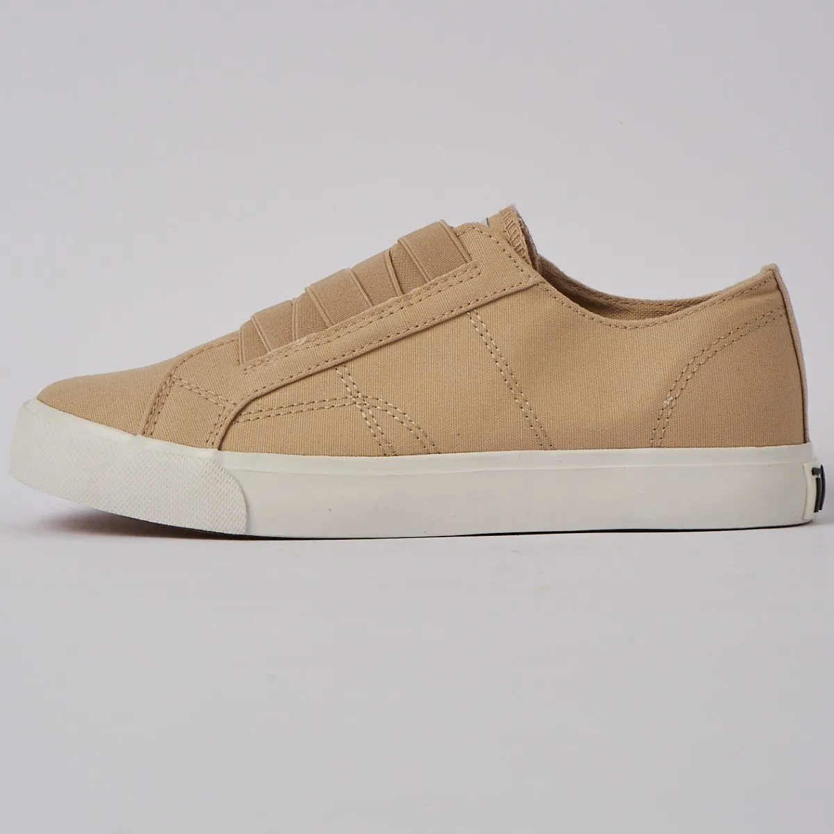 Ladies Elastic Casual Canvas Sneaker - Beige
