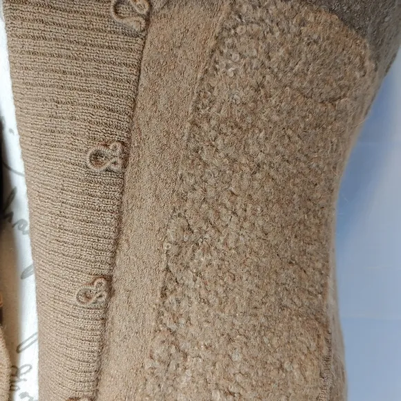 Leifsdottir at Anthropologie Camel Color Cozy Alpaca 2 Pocket Sweater Vest Sz M