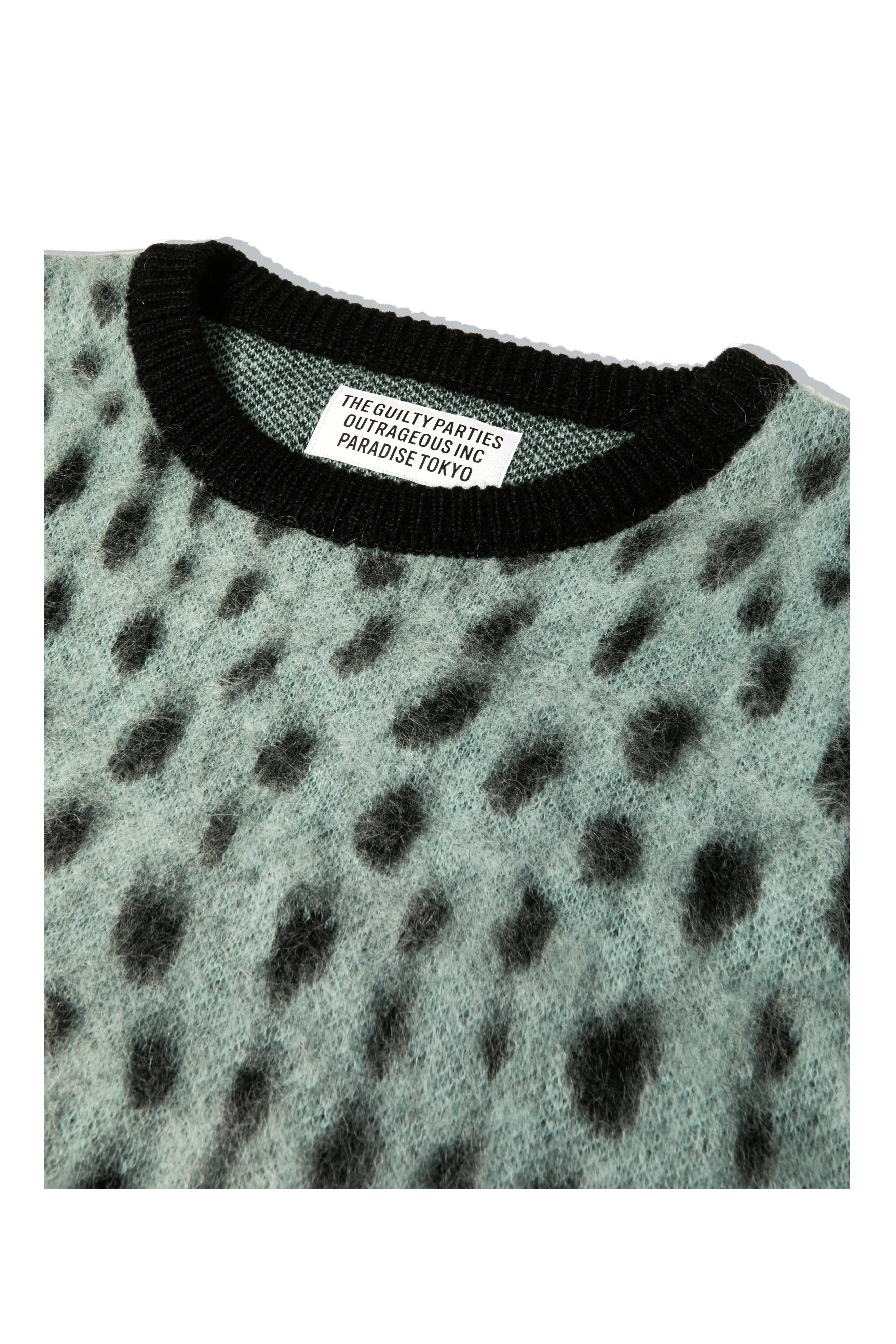 Leopard Mohair Crewneck Sweater