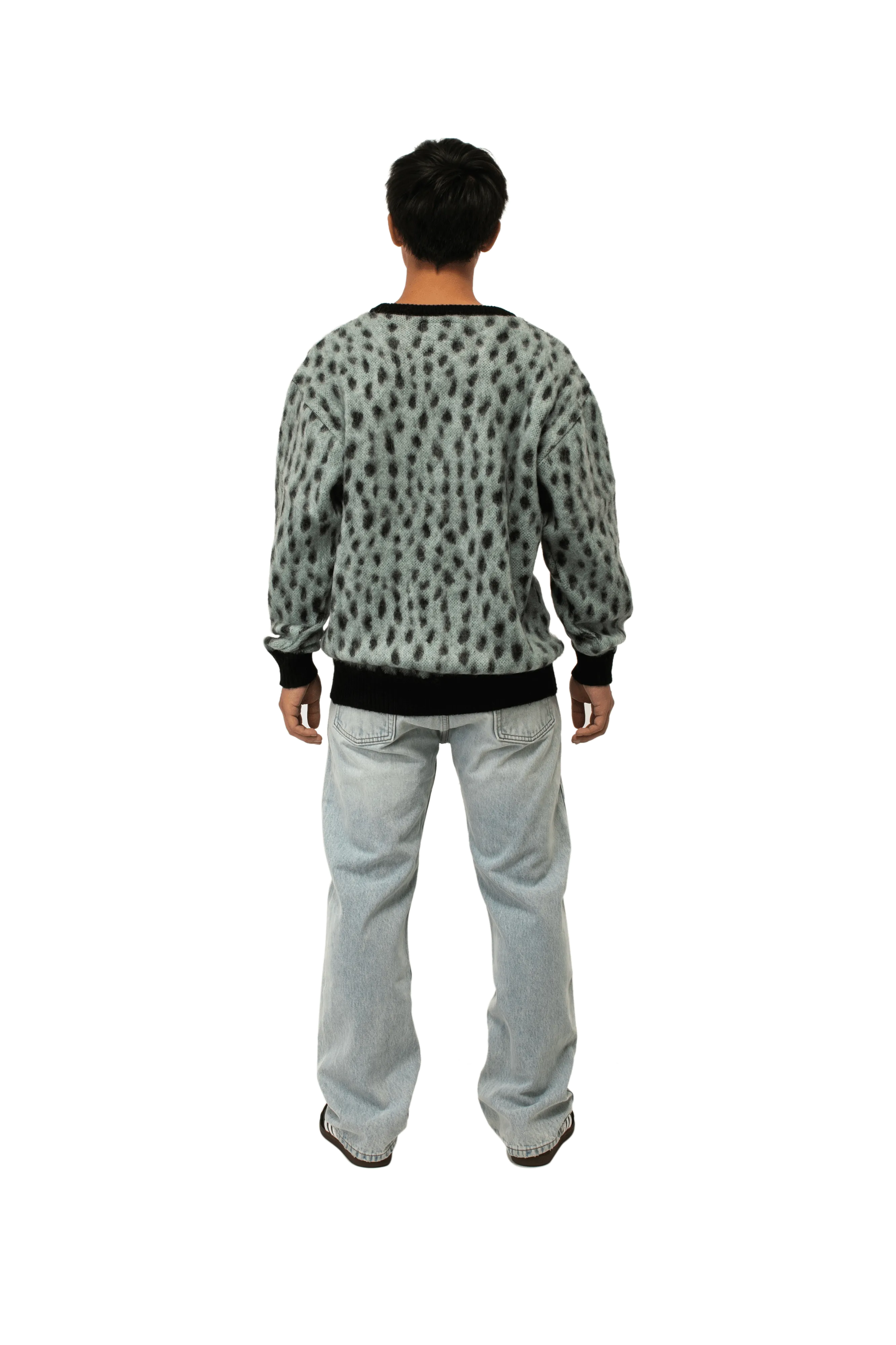 Leopard Mohair Crewneck Sweater