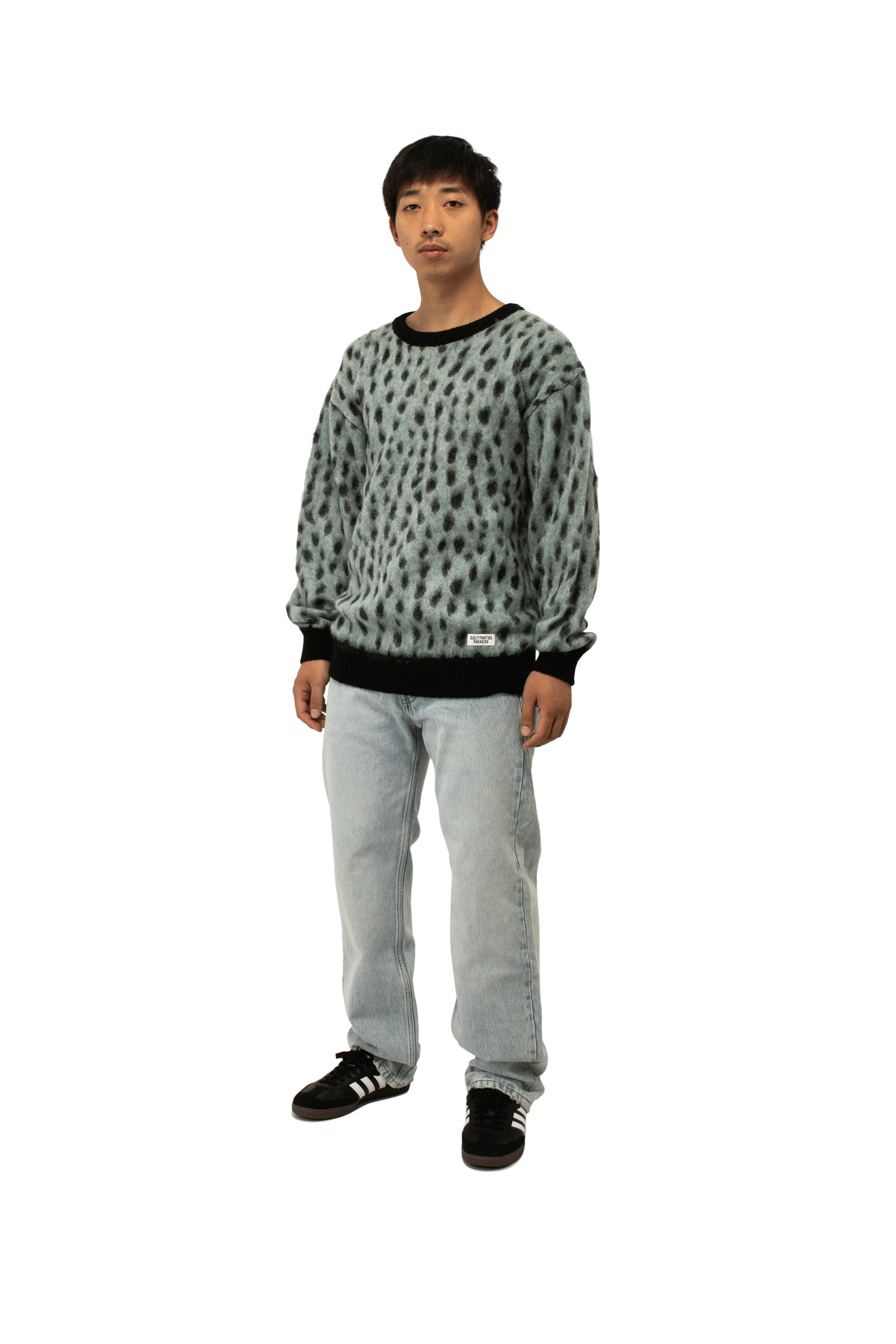 Leopard Mohair Crewneck Sweater