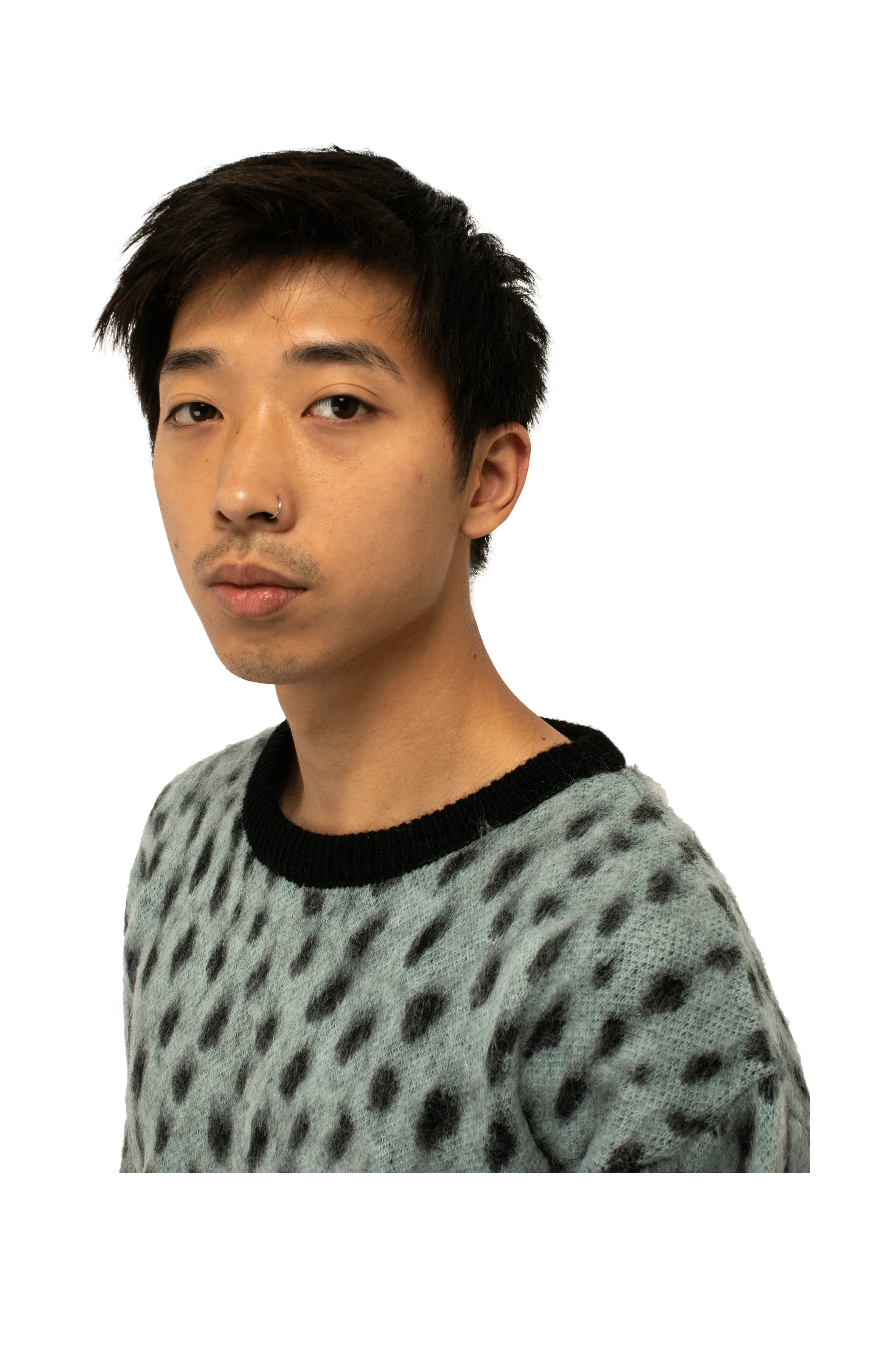 Leopard Mohair Crewneck Sweater